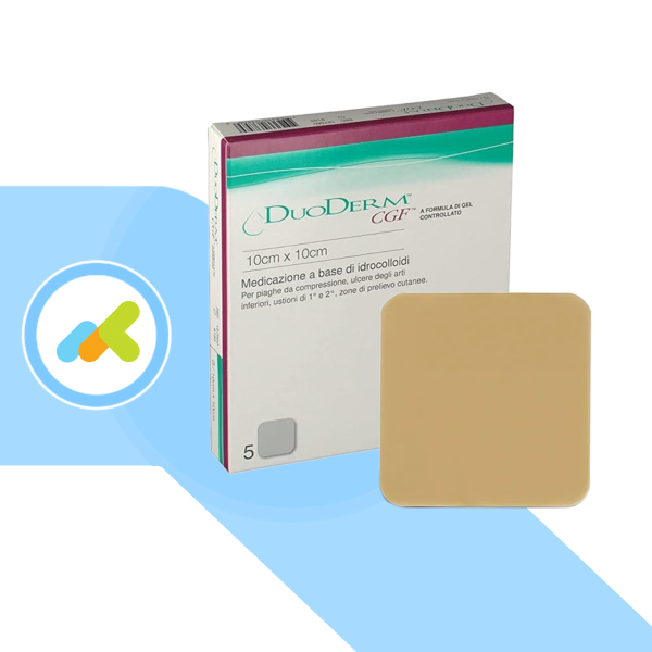 Duoderm Cgf | Medicazione Idrocolloidale Sterile 10x10 | Senza Bordo Adesivo | 5 pezzi