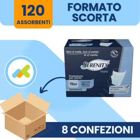 Serenity Man Comfort | Assorbenti Maschili | 15 pezzi 2