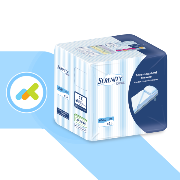 Serenity Classic Traverse Letto Monouso 60x60 | Assorbenti e Pratiche | 30 pezzi