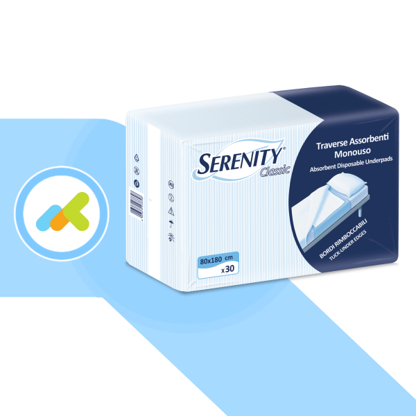 Serenity Classic Traverse da Letto 80x180 | Efficaci contro l'Incontinenza | 30 pezzi