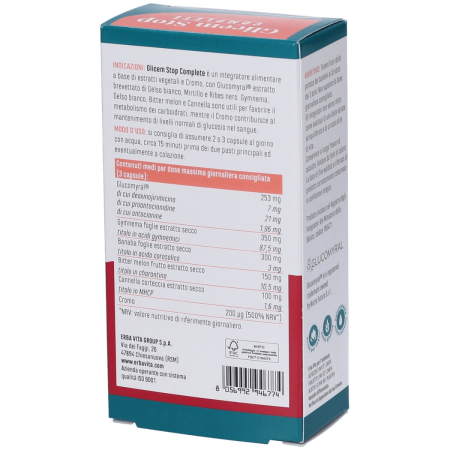 Erba Vita Glicem Stop Complete Integratore per il Controllo della Glicemia 60 Capsule 2