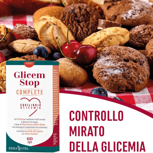 Erba Vita Glicem Stop Complete Integratore per il Controllo della Glicemia 60 Capsule