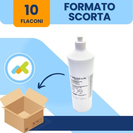 Gel liquido trasparente per ultrasuoni e luce pulsata in flacone 1 Lt formato convenienza