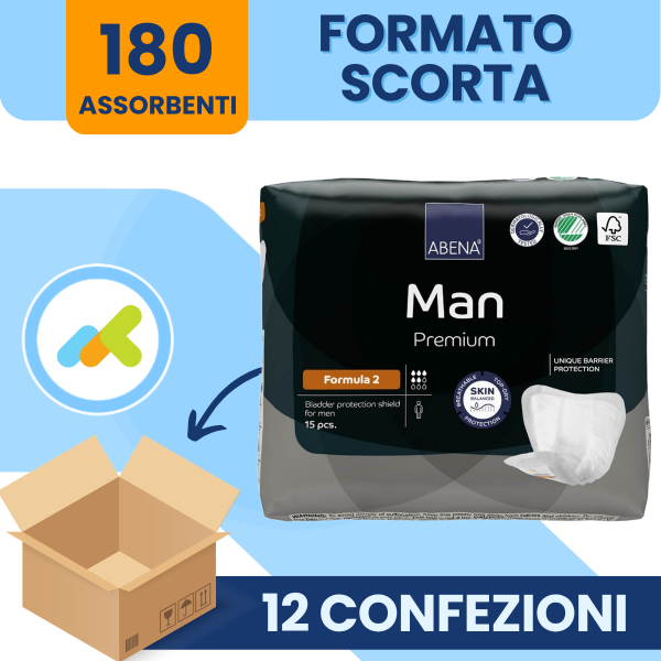 Abena Man Premium Formula 2: Assorbenti Maschili per un Benessere Senza Compromessi 15 pezzi