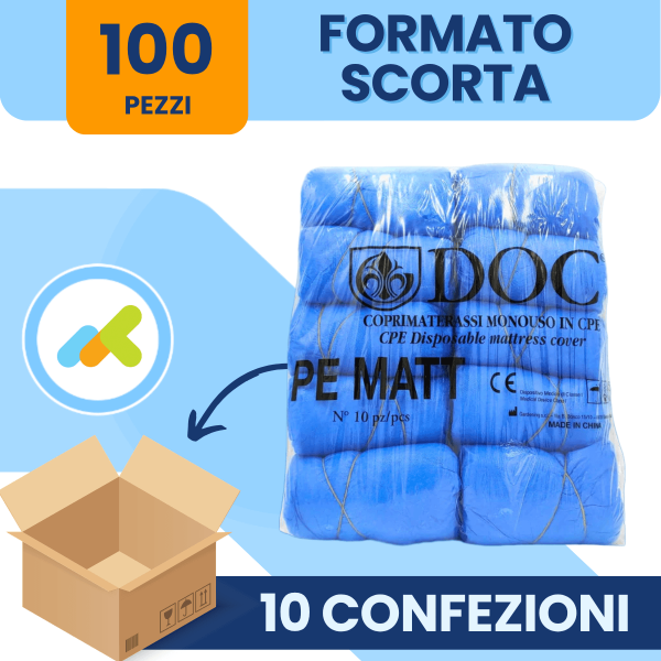 Doc Coprimaterasso Monouso Idrorepellente in CPE: Protezione Totale 10 Pezzi