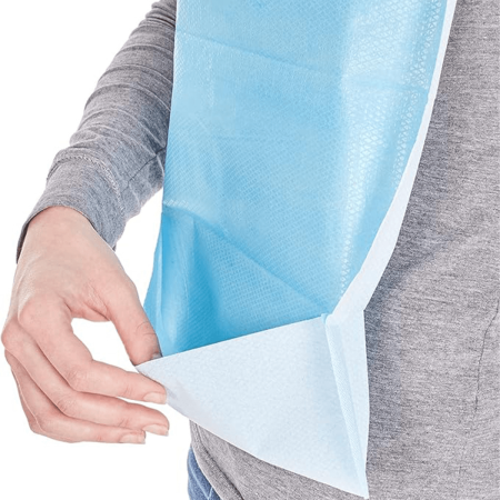 Bavagli Monouso per Anziani 37x70: Protezione Impermeabile con Tasca Raccoglibriciole 100 pezzi