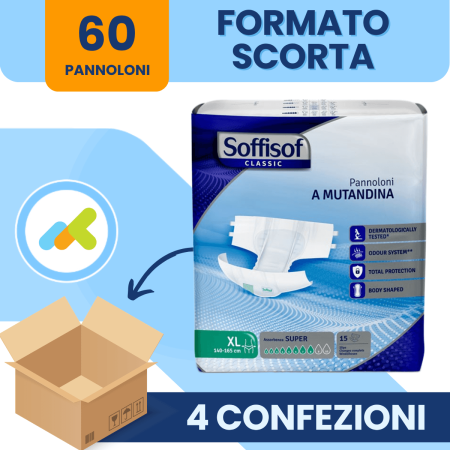 Soffisof Classic Super XL Pannoloni a Mutandina per Incontinenza Grave 15 Pezzi 2