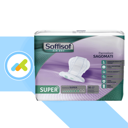 Soffisof Air Dry Pannolone Sagomato Super Massima Protezione e Comfort 30 Pezzi