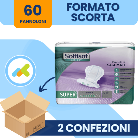 Soffisof Air Dry Pannolone Sagomato Super Massima Protezione e Comfort 30 Pezzi