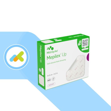Mepilex Up Medicazione in Schiuma | Silicone Morbido per Ferite Essudanti | 5 pezzi