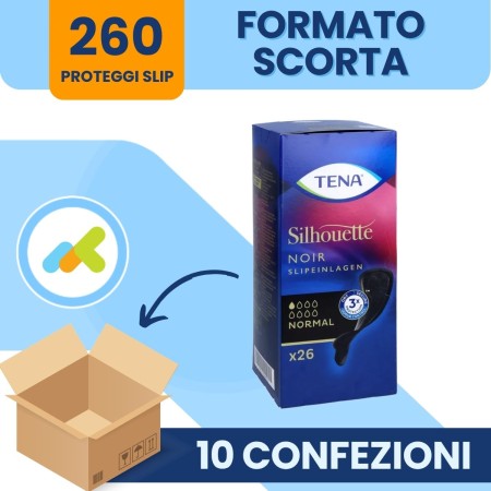 TENA Silhouette Noir Normal | Proteggi Slip Discreti | 26 pezzi