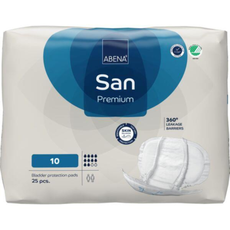 Abena San 10 | Pannoloni Sagomati Incontinenza Grave 25 PEZZI 2800 ml