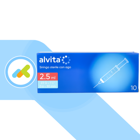 Alvita Siringa Sterile con Ago G23 da 2,5ml: Precisione e Sicurezza 10 pezzi