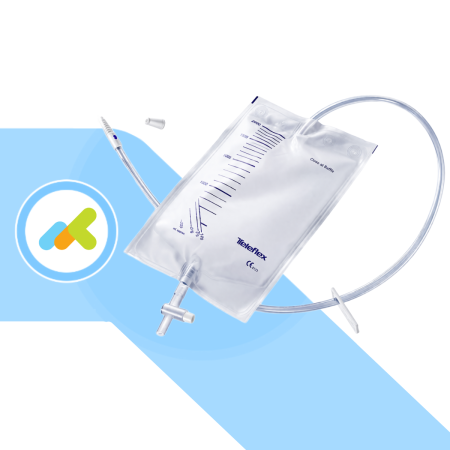 Sacca raccolta urina Teleflex da letto con valvola di non ritorno senza rubinetto 2L 30pz