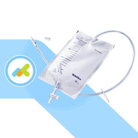 Sacca Urina Monouso con Valvola Anti-Reflusso e Rubinetto | 30 pezzi