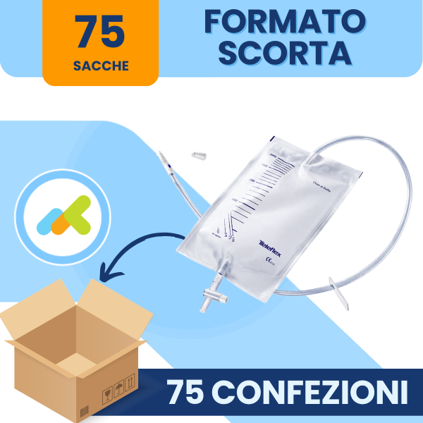 Sacca Urina Monouso con Valvola Anti-Reflusso e Rubinetto | 30 pezzi