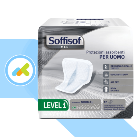 Soffisof Men Level 1 Protezione Invisibile per Incontinenza Leggera 12 pezzi