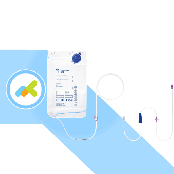 Amika Pump Set Bag ENFit Universal | Deflussore per pompa enterale con sacca | 1 pezzo