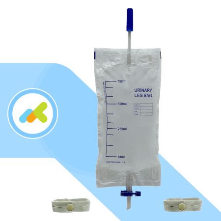 Sacca Urina Da Gamba | Con Valvola Anti-Reflusso e Rubinetto a T | 750 ml | 10 pezzi