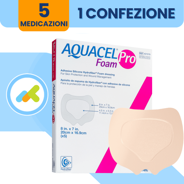AQUACEL Foam Pro Sacral: Prevenzione e Cura delle Lesioni Sacrali 5 pezzi