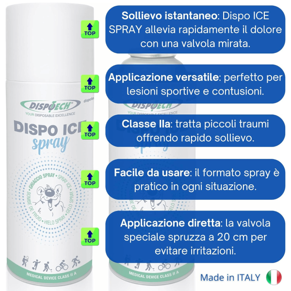 Dispo Ice Spray 400ml Ghiaccio Spray per Sport e Primo Soccorso