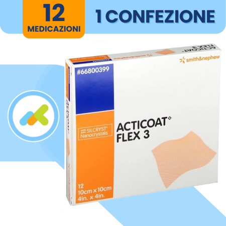 Acticoat Flex 3: Medicazione Antimicrobica Con Argento Contro le Infezioni 1 pezzo