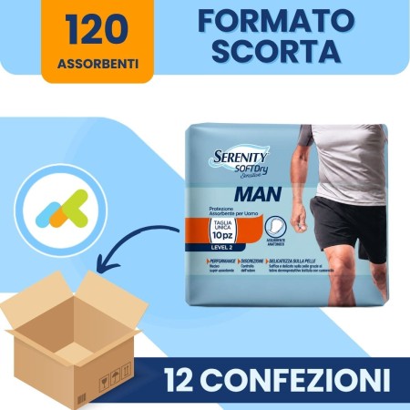 Serenity Man Sensitive Level 2 | Assorbenti Uomo per Incontinenza Leggera | 10 Pezzi 2