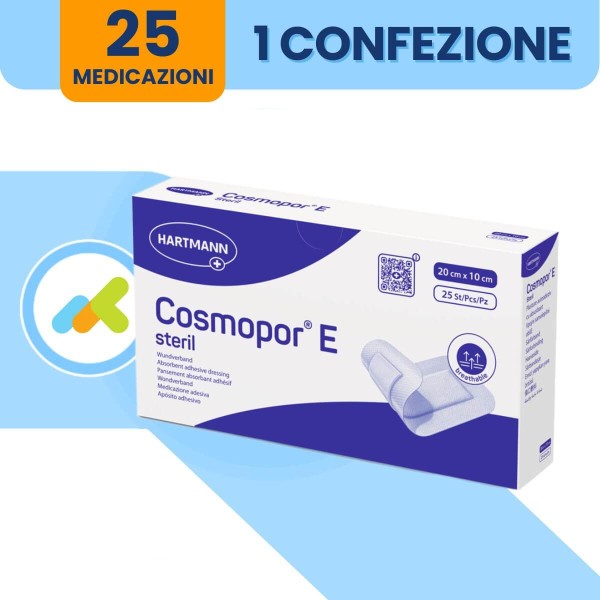 Cosmopor E | Medicazione Adesiva Sterile per Ferite Chirurgiche |20 x10 cm|25 Pezzi