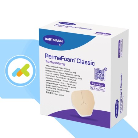 Permafoam Classic Tracheostomia 8x8: Medicazione Avanzata in Poliuretano