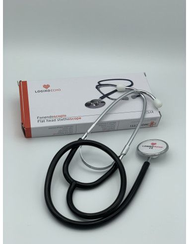 Fonendoscopio con testa in alluminio - Nero