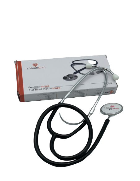 Fonendoscopio con testa in alluminio - Nero