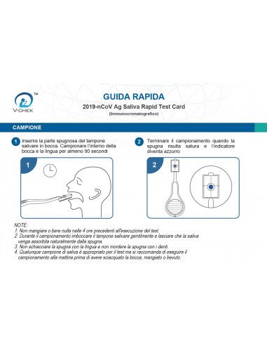 Test rapido salivare "Lollipop" Sars-CoV-2 Covid-19 confezione 20pz - Prezzo al pezzo