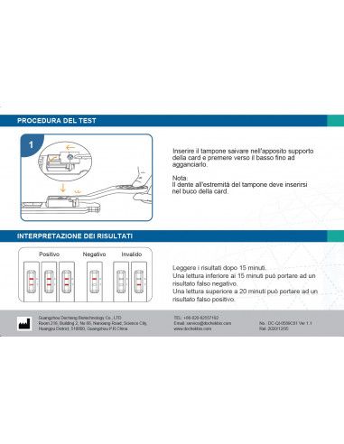 Test rapido salivare "Lollipop" Sars-CoV-2 Covid-19 confezione 20pz - Prezzo al pezzo
