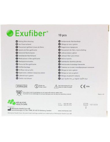 Exufiber medicazione sterile in fibra gelificante 10x10 10pz