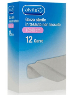 Alvita compresse di garza sterile in TNT 18x40 12pz