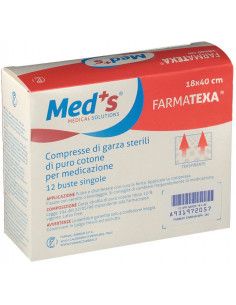 Med's Farmatexa 18x40 | Garze Sterili per Medicazione in Puro Cotone | 12 pezzi 2