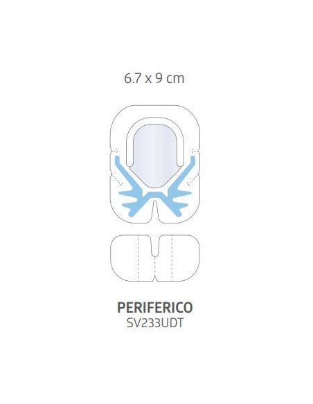 Sorbaview® Shield Medicazione e sistema di fissaggio integrato Periferico 6,7X7,1 cm