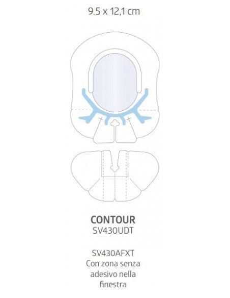 Sorbaview® Shield Medicazione e sistema di fissaggio integrato Contour 9,5X11,8 cm senza finestra