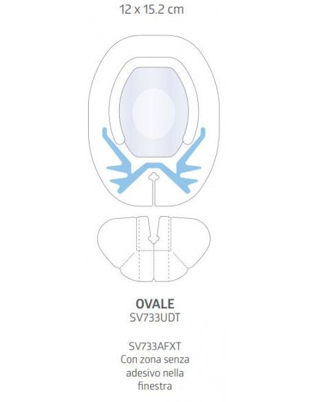 Sorbaview® Shield Medicazione e sistema di fissaggio integrato Oval 12,1X15,9 cm con finestra