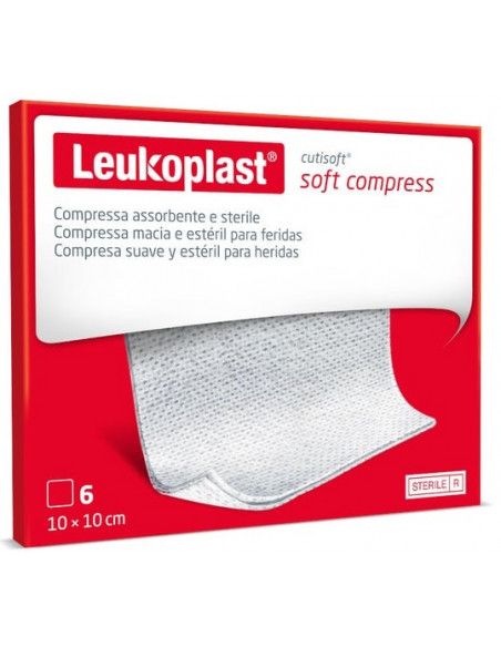 Leukoplast Cutisoft compressa TNT sterile assorbente 10x10 6pz Leukoplast Cutisoft compressa TNT sterile assorbente 10x10 6pz