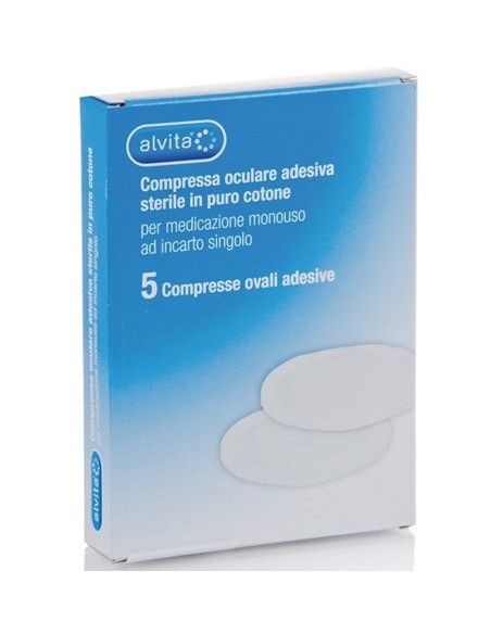 Alvita compressa oculare adesiva sterile in puro cotone 5pz Alvita compressa oculare adesiva sterile in puro cotone 5pz