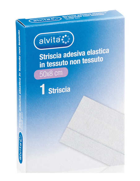 Striscia adesiva elastica in TNT Alvita 50 x 8 cm 1 pz Striscia adesiva elastica in TNT Alvita 50 x 8 cm 1 pz