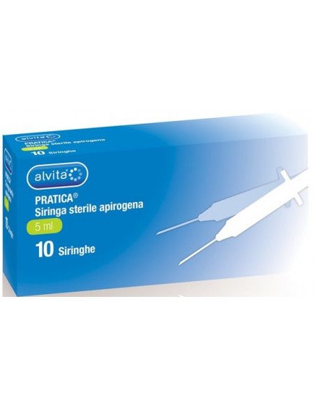 Siringa 5 ml con ago da 23 g Alvita 10 pz