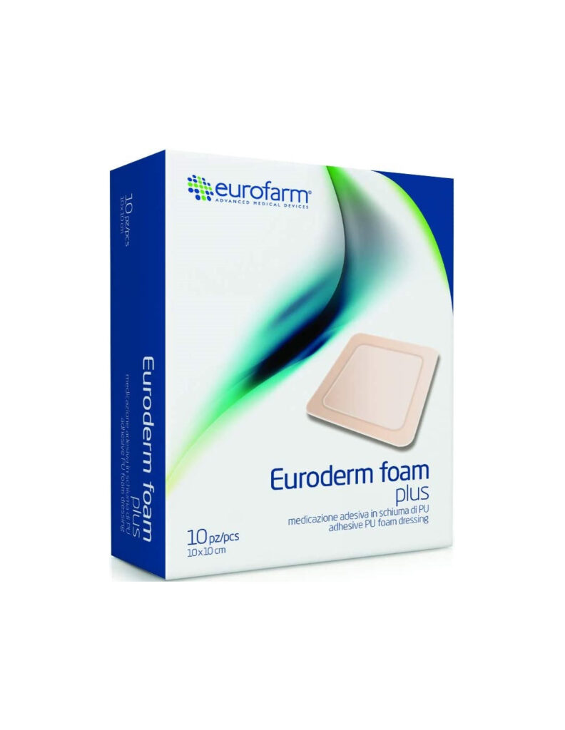 euroderm-foam-plus-medicazione-schiuma-poliuretano-bordo-adesivo-10x10