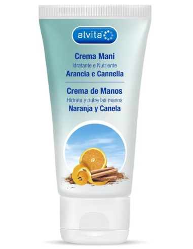 Alvita crema mani nutriente e idratante arancia e cannella 100 ml