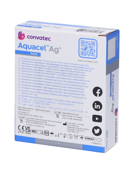 Aquacel Ag+ Extra medicazione antimicrobica con ioni argento 1 pezzo
