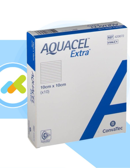 Aquacel Extra 10x10 | Medicazione Assorbente in Idrofibra | Efficace contro Ulcere e Lesioni | 1 pezzo