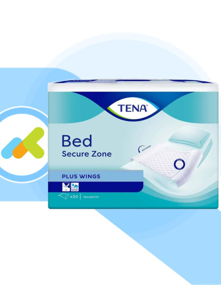 TENA Bed Plus Wing 80x180 | Traverse Letto Rimboccabili per Incontinenza | 20 pezzi