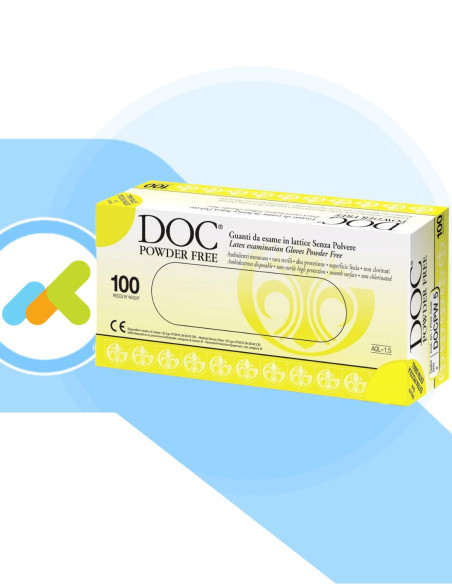 DOC guanti monouso in lattice senza polvere 100pz