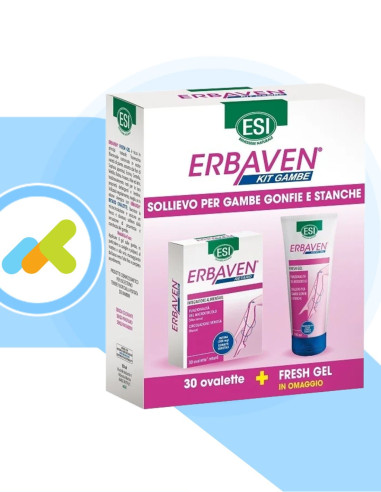 Esi Kit Erbaven 30 ovalette + Erbaven Fresh Gel 100 ml | Integratore per Gambe Gonfie e Pesanti